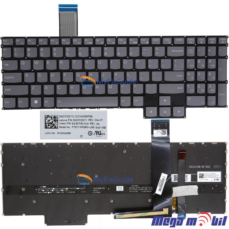 Tastatura za laptop Lenovo Legion 5 Pro-16ACH6 so backlight RGB ORG